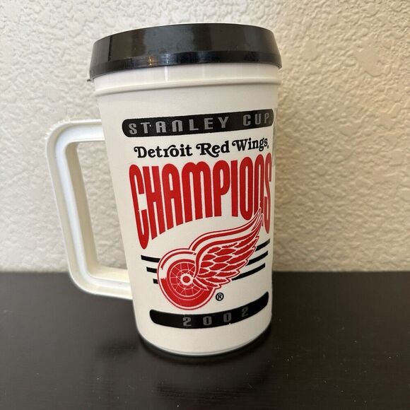 2002 Detroit Red Wings Stanley Cup Super Thermo Insulated 22 Oz Mug Hockey NHL - Picture 1 of 9